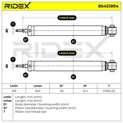 Stoßdämpfer RIDEX 854S1894 854S1894 - foto 7