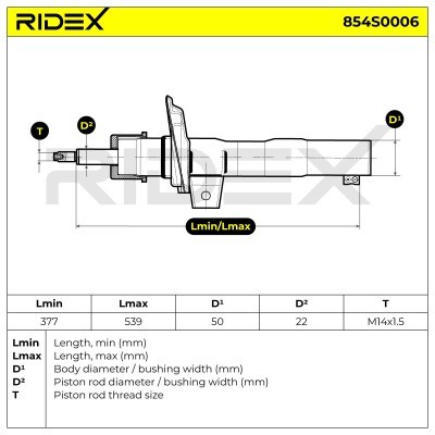 Stoßdämpfer RIDEX 854S0006 854S0006 - foto 9
