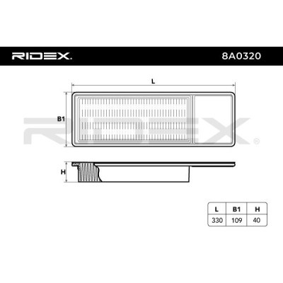 Luftfilter RIDEX 8A0320 8A0320 - foto 6