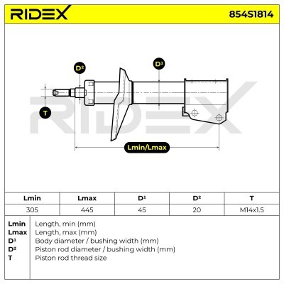 Stoßdämpfer RIDEX 854S1814 854S1814 - foto 5