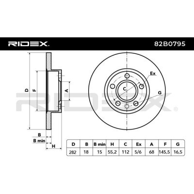 Bremsscheibe RIDEX 82B0795 82B0795 - foto 3