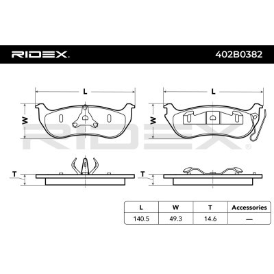 Bremsbeläge Satz RIDEX 402B0382 402B0382 - foto 3