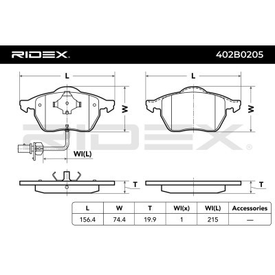 Bremsbeläge Satz RIDEX 402B0205 402B0205 - foto 6
