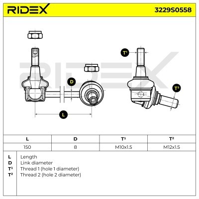 Stabilisator Stange RIDEX 3229S0558 3229S0558 - foto 5