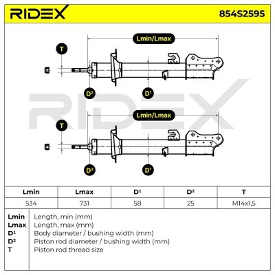 Stoßdämpfer RIDEX 854S2595 854S2595 - foto 7