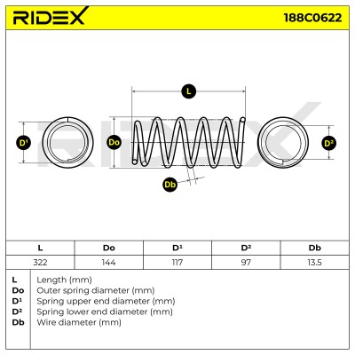 Fahrwerksfeder RIDEX 188C0622 188C0622 - foto 5