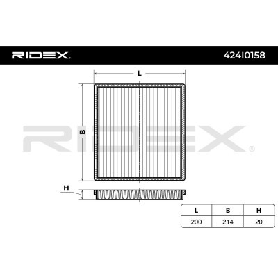 Filter, Innenraumluft RIDEX 424I0158 424I0158 - foto 3