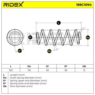 Fahrwerksfeder RIDEX 188C1094 188C1094 - foto 4