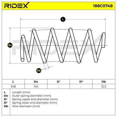 Fahrwerksfeder RIDEX 188C0748 188C0748 - foto 4