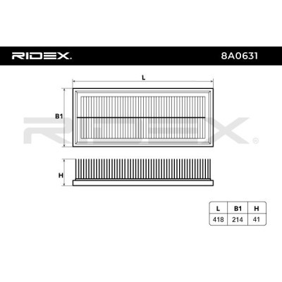 Luftfilter RIDEX 8A0631 8A0631 - foto 6