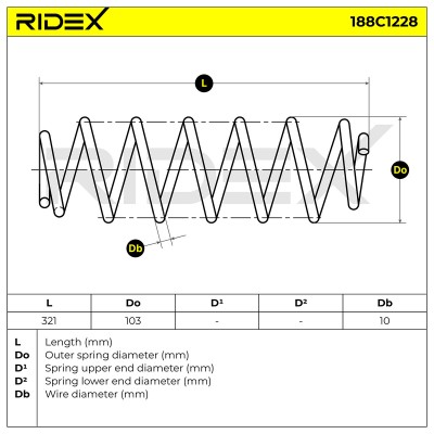 Fahrwerksfeder RIDEX 188C1228 188C1228 - foto 5