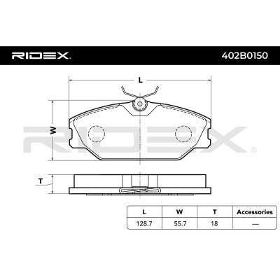 Bremsbeläge Satz RIDEX 402B0150 402B0150 - foto 3