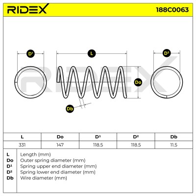 Fahrwerksfeder RIDEX 188C0063 188C0063 - foto 6