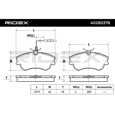 Bremsbeläge Satz RIDEX 402B0378 402B0378 - foto 3