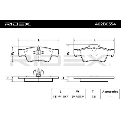Bremsbeläge Satz RIDEX 402B0354 402B0354 - foto 4