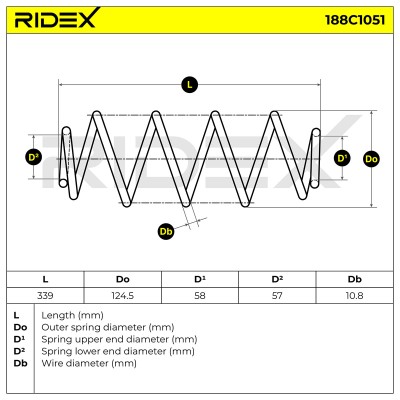 Fahrwerksfeder RIDEX 188C1051 188C1051 - foto 4
