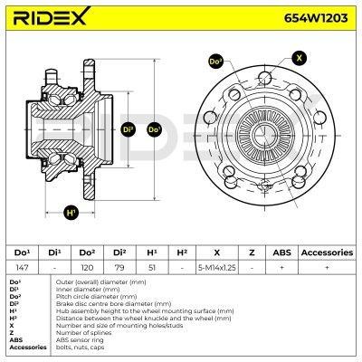 Radlager RIDEX 654W1203 654W1203 - foto 8