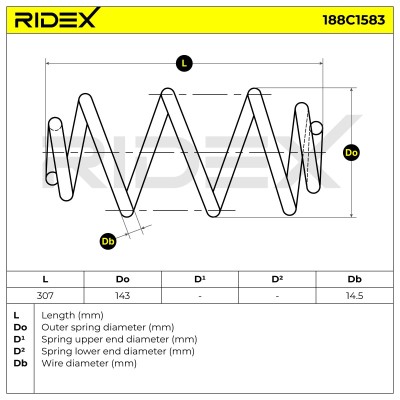 Fahrwerksfeder RIDEX 188C1583 188C1583 - foto 5