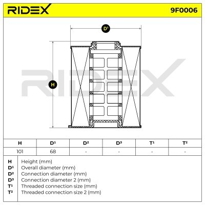 Kraftstofffilter RIDEX 9F0006 9F0006 - foto 8