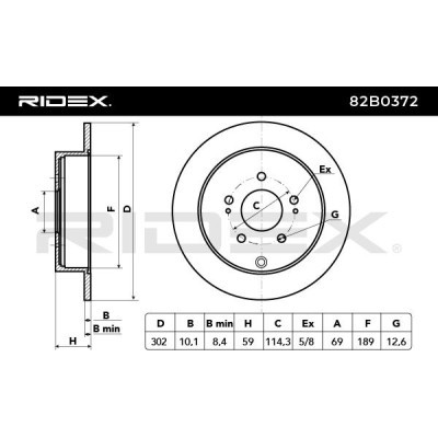 Bremsscheibe RIDEX 82B0372 82B0372 - foto 3
