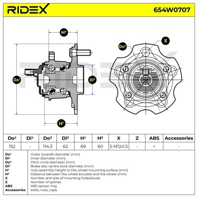 Radlager RIDEX 654W0707 654W0707 - foto 7