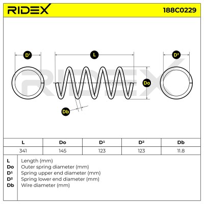 Fahrwerksfeder RIDEX 188C0229 188C0229 - foto 5
