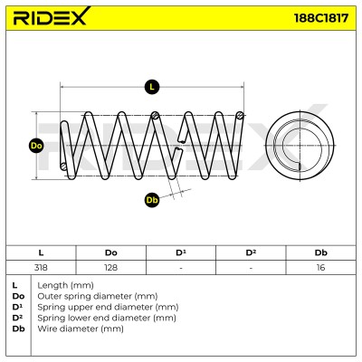 Fahrwerksfeder RIDEX 188C1817 188C1817 - foto 4