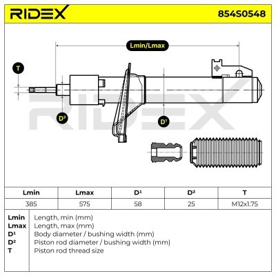 Stoßdämpfer RIDEX 854S0548 854S0548 - foto 5