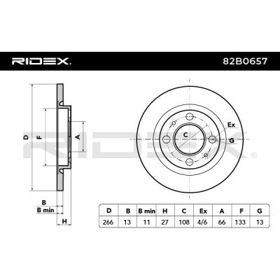 Bremsscheibe RIDEX 82B0657 82B0657 - foto 7