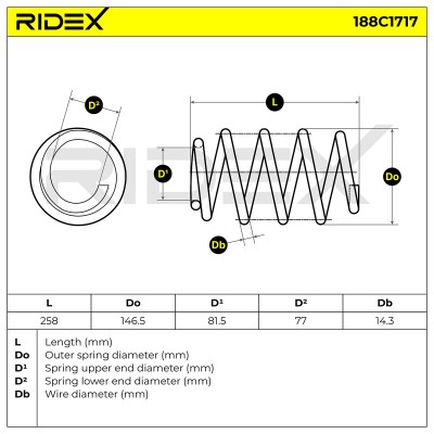 Fahrwerksfeder RIDEX 188C1717 188C1717 - foto 4