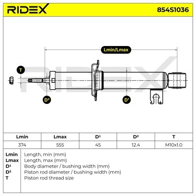 Stoßdämpfer RIDEX 854S1036 854S1036 - foto 6