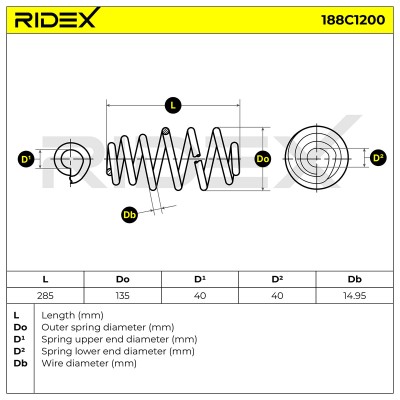 Fahrwerksfeder RIDEX 188C1200 188C1200 - foto 5