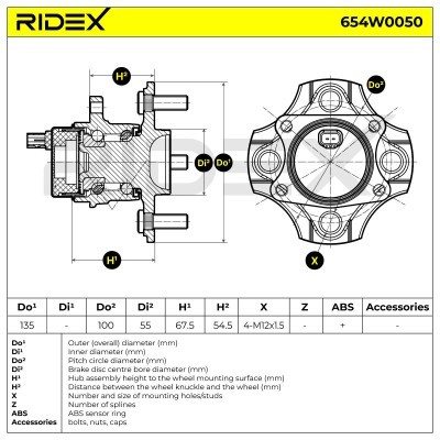 Radlager RIDEX 654W0050 654W0050 - foto 6