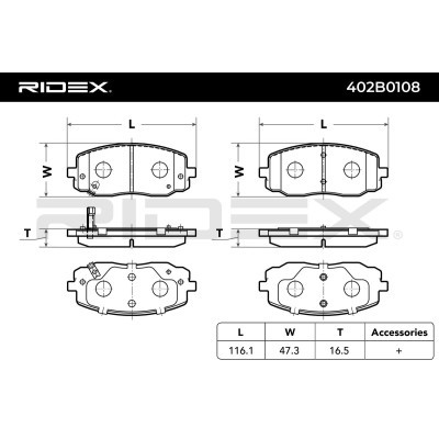 Bremsbeläge Satz RIDEX 402B0108 402B0108 - foto 4