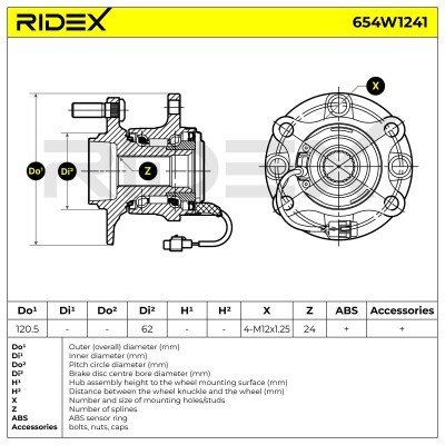 Radlager RIDEX 654W1241 654W1241 - foto 9