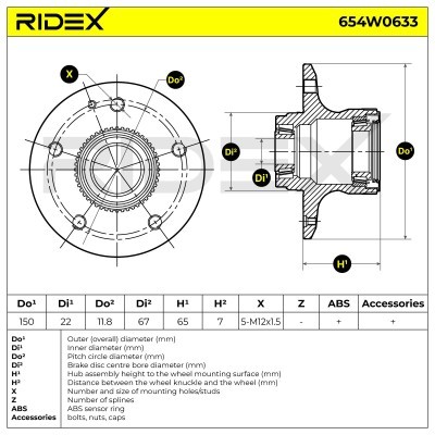 Radlager RIDEX 654W0633 654W0633 - foto 6