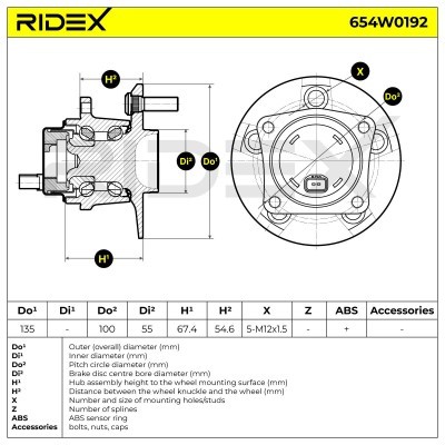 Radlager RIDEX 654W0192 654W0192 - foto 7