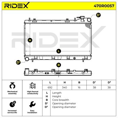 Kühler, Motorkühlung RIDEX 470R0057 470R0057 - foto 4