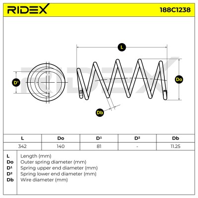 Fahrwerksfeder RIDEX 188C1238 188C1238 - foto 6