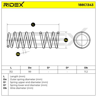 Fahrwerksfeder RIDEX 188C1343 188C1343 - foto 4