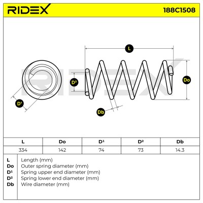 Fahrwerksfeder RIDEX 188C1508 188C1508 - foto 6