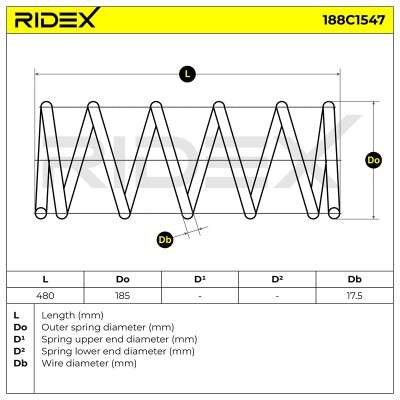 Fahrwerksfeder RIDEX 188C1547 188C1547 - foto 5