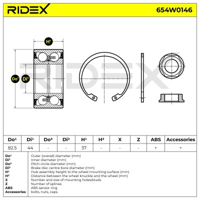 Radlager RIDEX 654W0146 654W0146 - foto 4