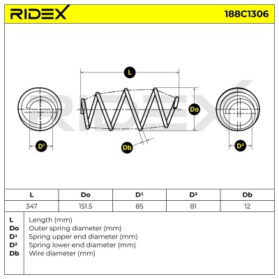 Fahrwerksfeder RIDEX 188C1306 188C1306 - foto 6