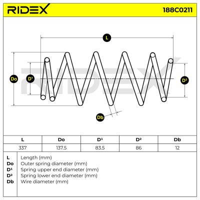 Fahrwerksfeder RIDEX 188C0211 188C0211 - foto 6