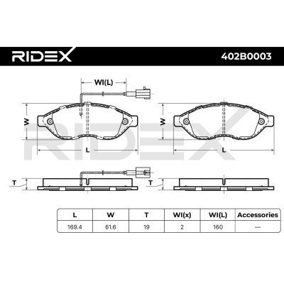 Bremsbeläge Satz RIDEX 402B0003 402B0003 - foto 6