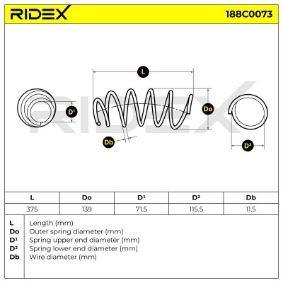 Fahrwerksfeder RIDEX 188C0073 188C0073 - foto 5