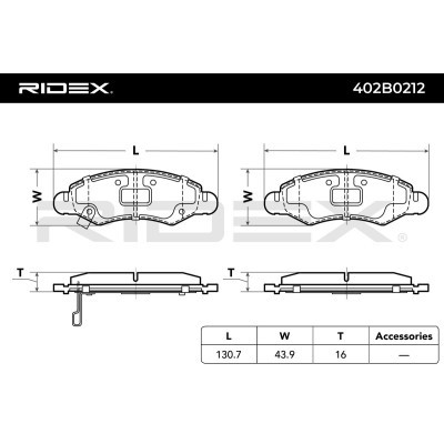 Bremsbeläge Satz RIDEX 402B0212 402B0212 - foto 5