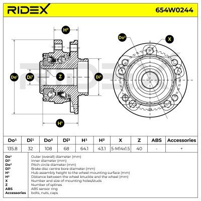 Radlager RIDEX 654W0244 654W0244 - foto 7