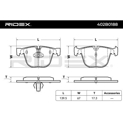 Bremsbeläge Satz RIDEX 402B0188 402B0188 - foto 6